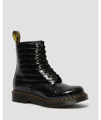 Dr. Martens Boots 1460 en cuir verni gaufré effet croco brillant des détails fins