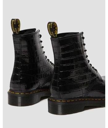 Dr. Martens Boots 1460 en cuir verni gaufré effet croco brillant des détails fins